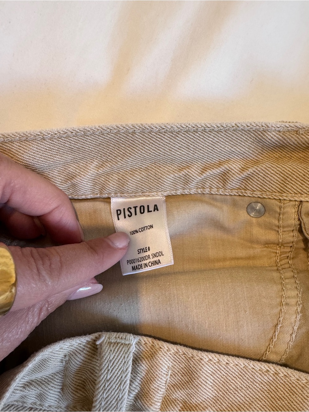 pistola Straight Leg Jeans in Light Olive - Picture 11 of 14